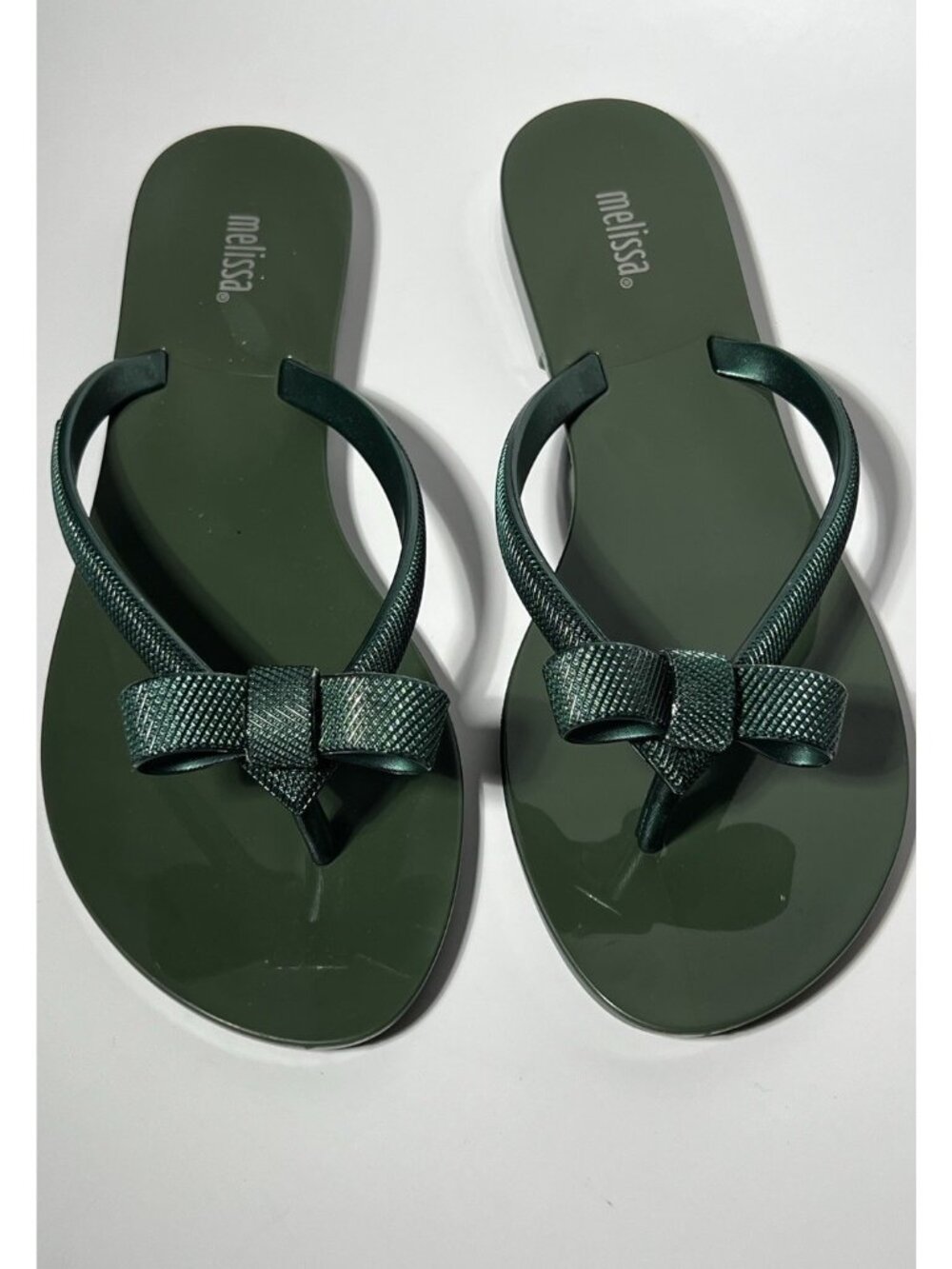Melissa Women’s Green Jelly Thong Sandals Size 8 EU 39
